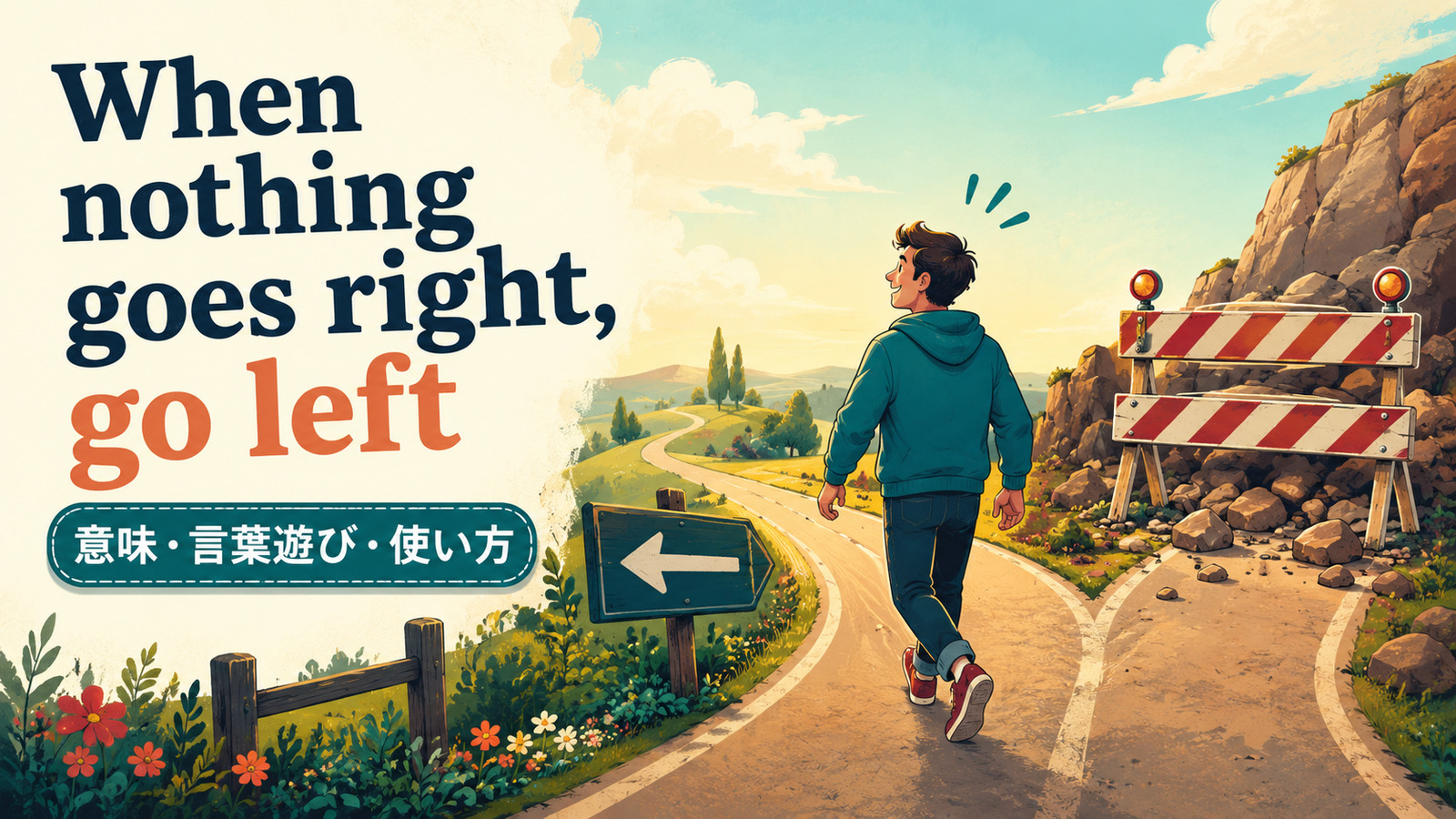When nothing goes right, go leftの意味は？rightとleftの言葉遊び