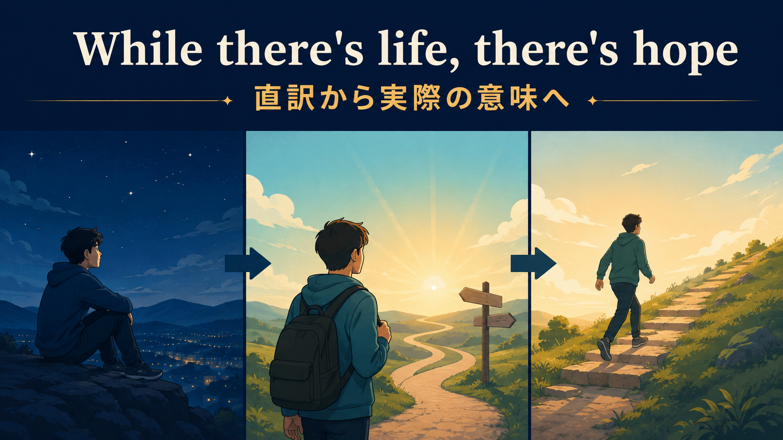 While there's life, there's hopeのニュアンスを図解