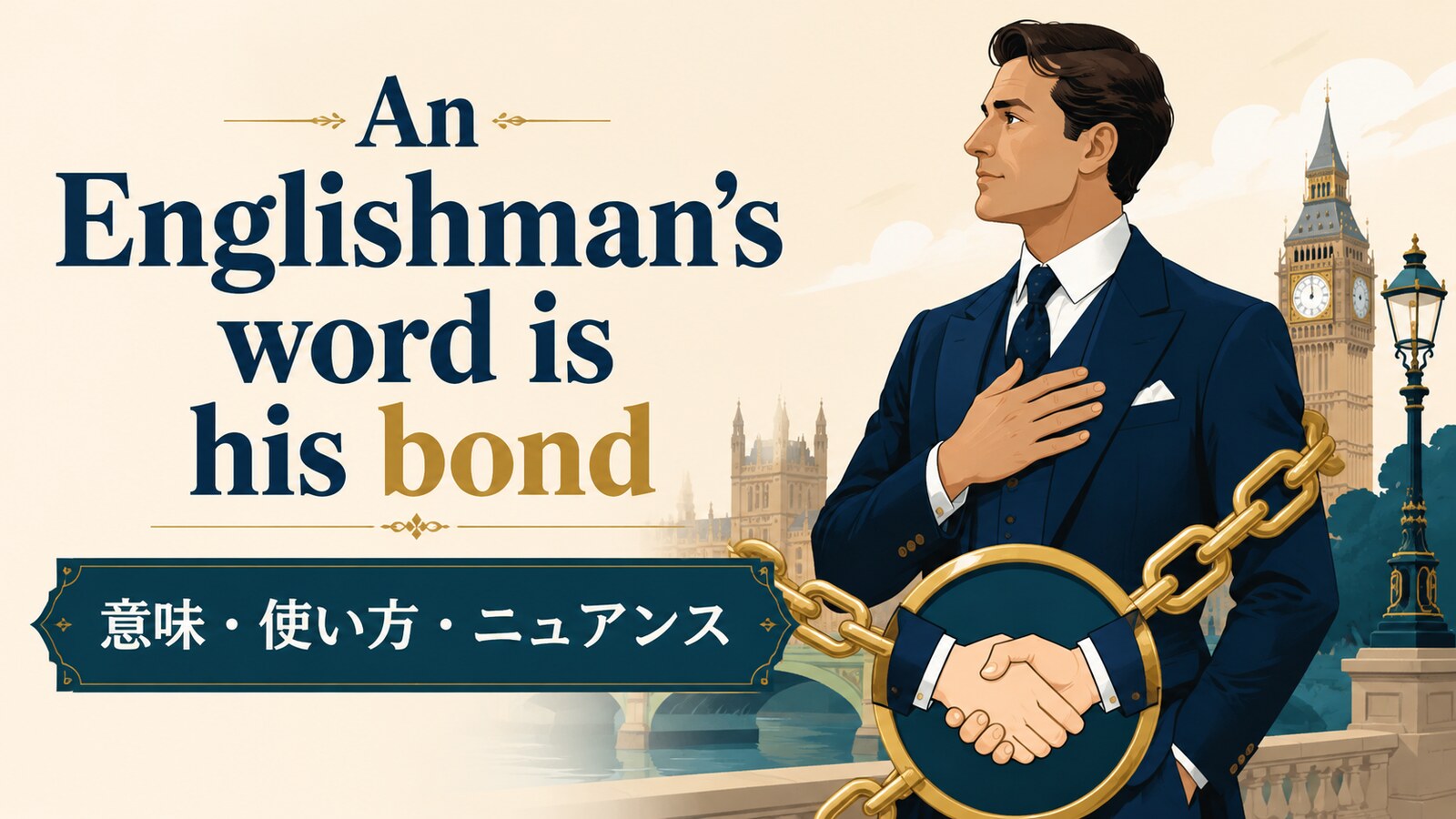 An Englishman’s word is his bondの意味・使い方｜ニュアンスと例文、似た表現との違い