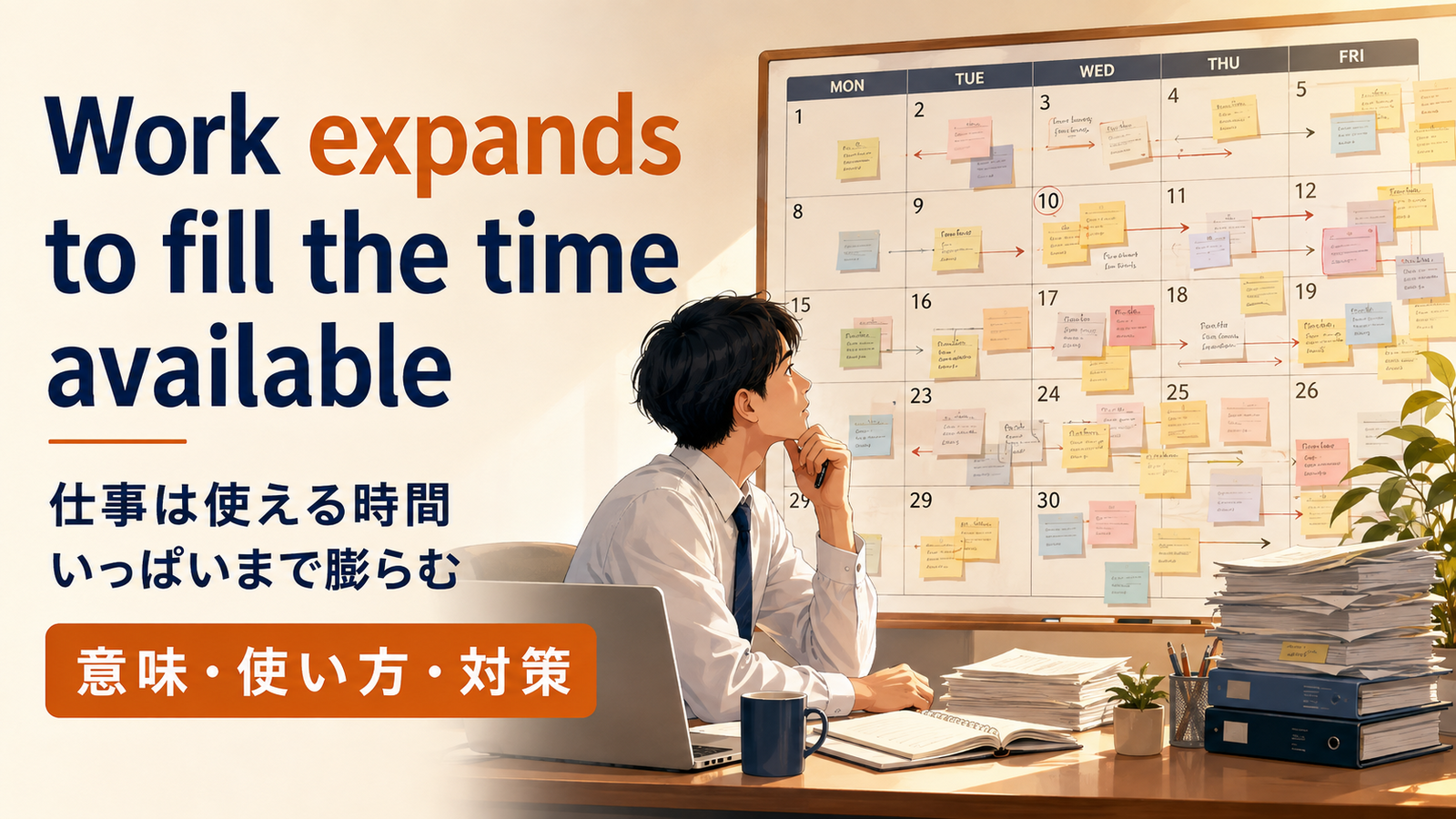 Work expands to fill the time availableの意味・使い方・ニュアンス