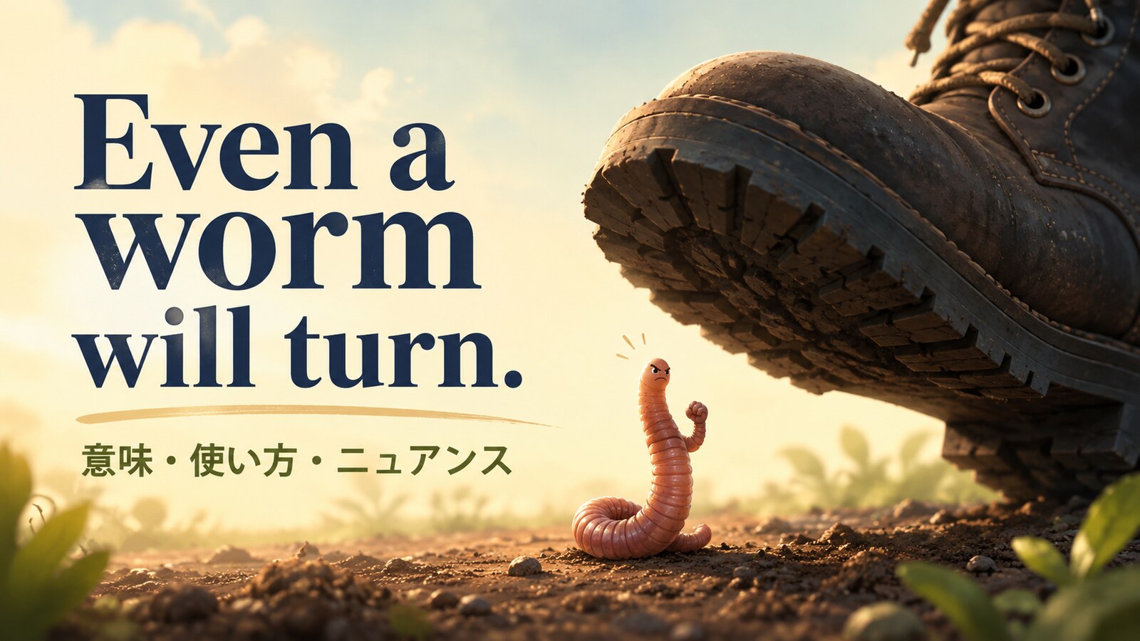 Even a worm will turnの意味・使い方｜ニュアンスと例文、似た表現との違い