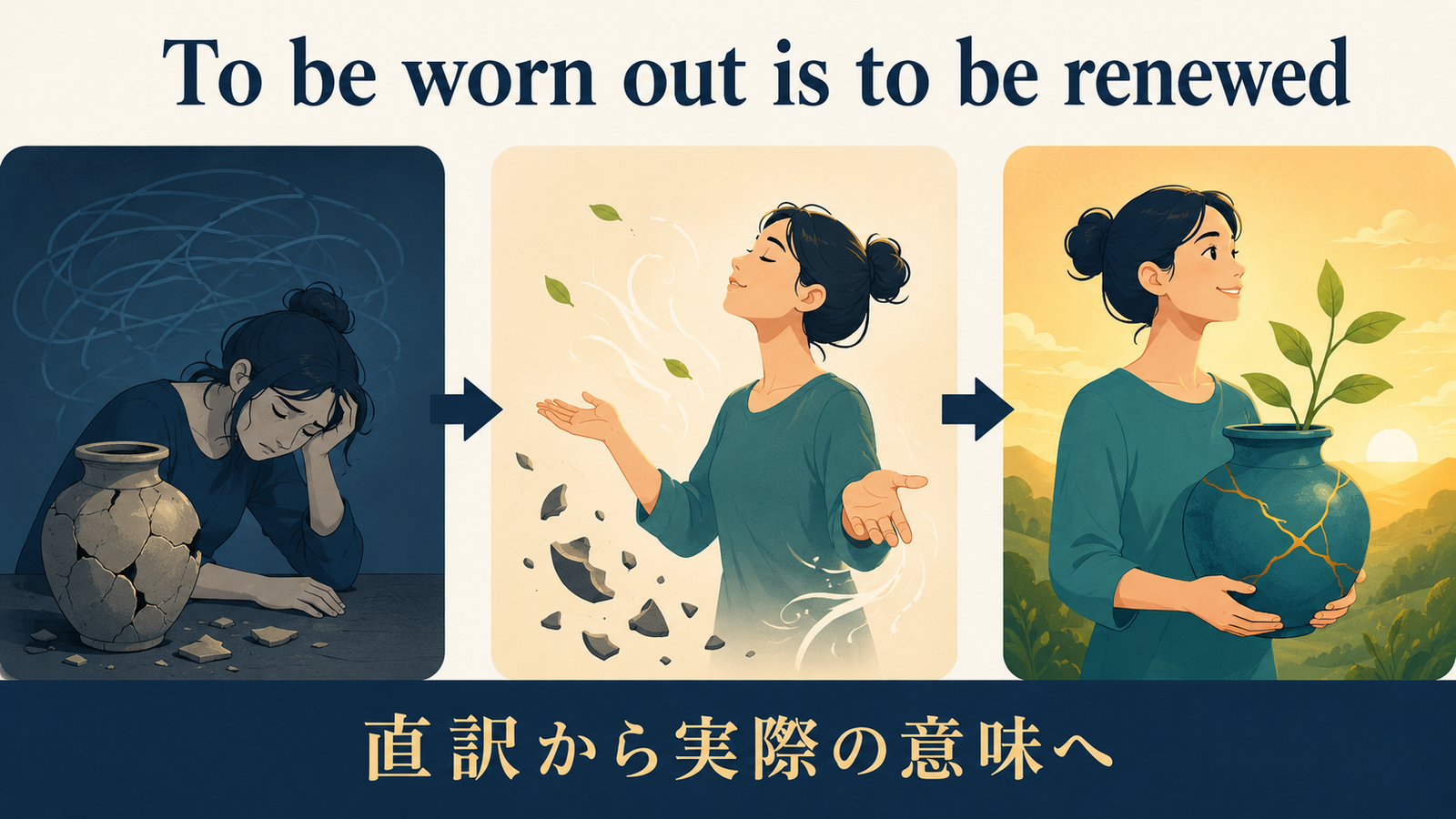 To be worn out is to be renewedのニュアンスを図解