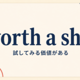 worth a shot の意味と使い方