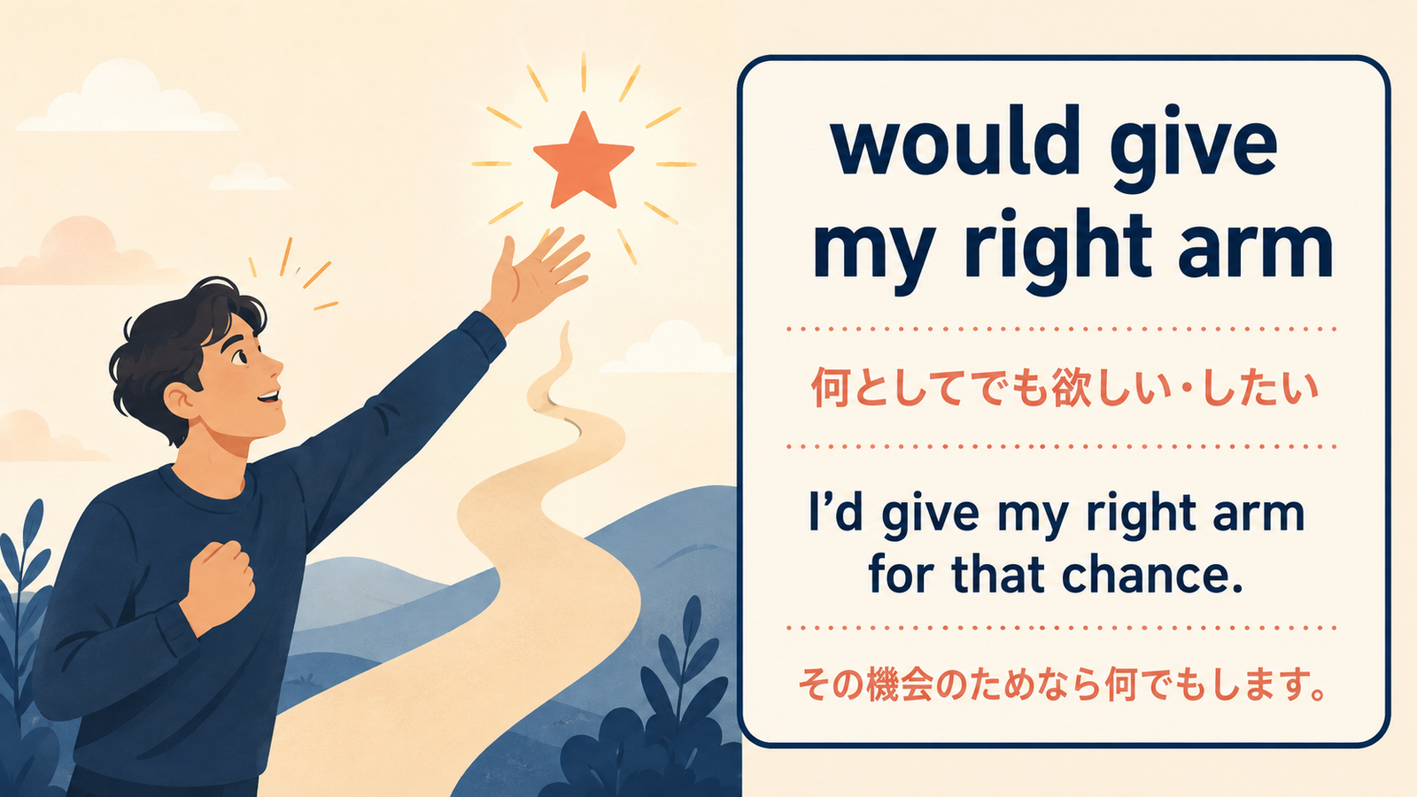 would give my right armの意味と例文
