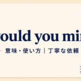 would you mindの意味・使い方を解説するアイキャッチ