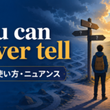 you-can-never-tellの意味と使い方