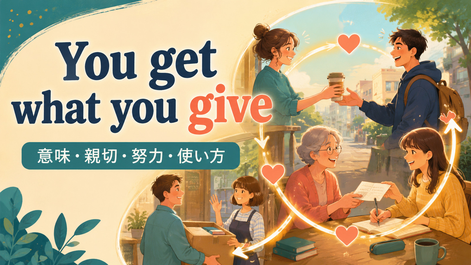 You get what you giveの意味・使い方を解説するアイキャッチ