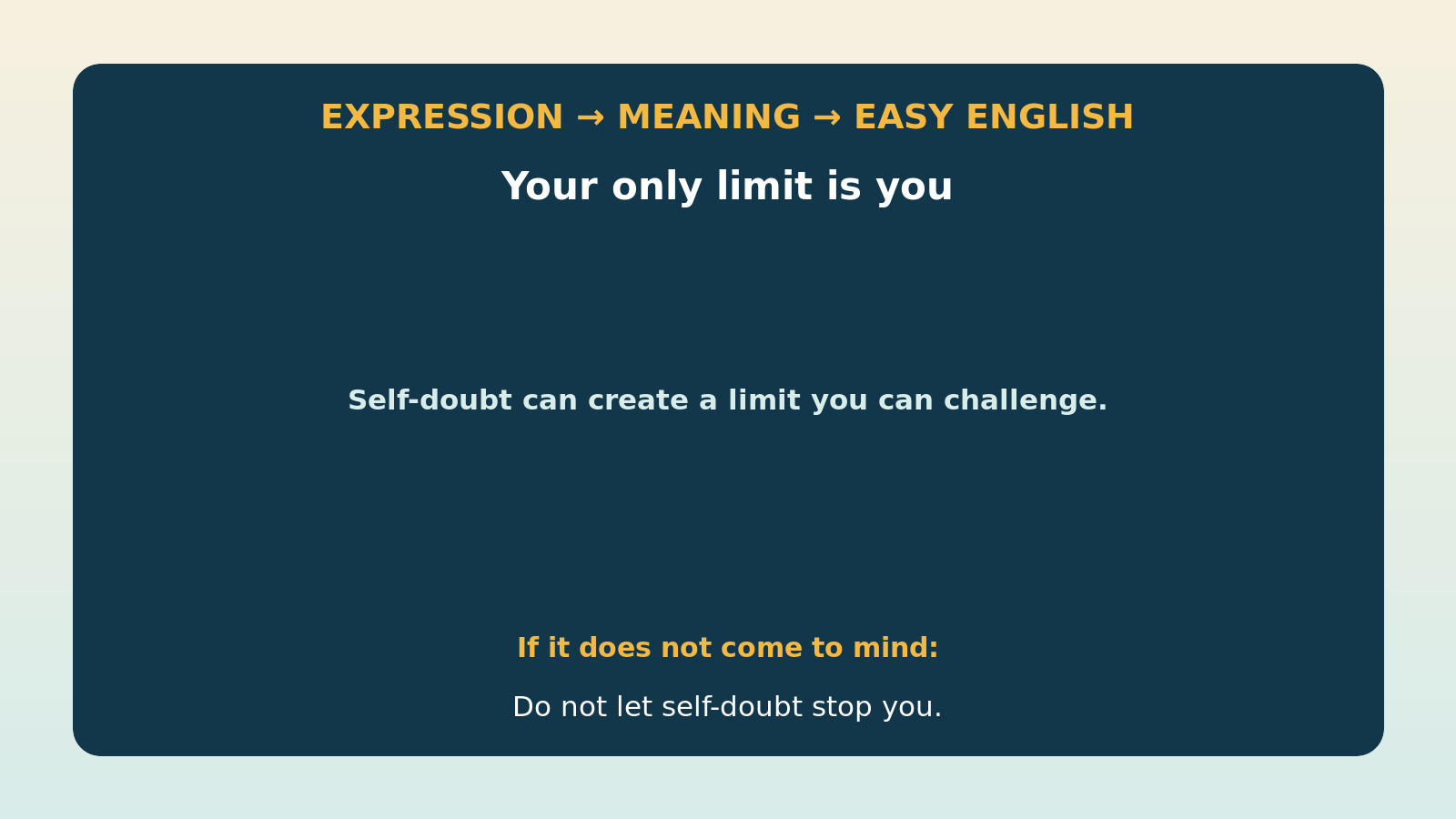 Your only limit is youの直訳・本当の意味・簡単な言い換えの比較図