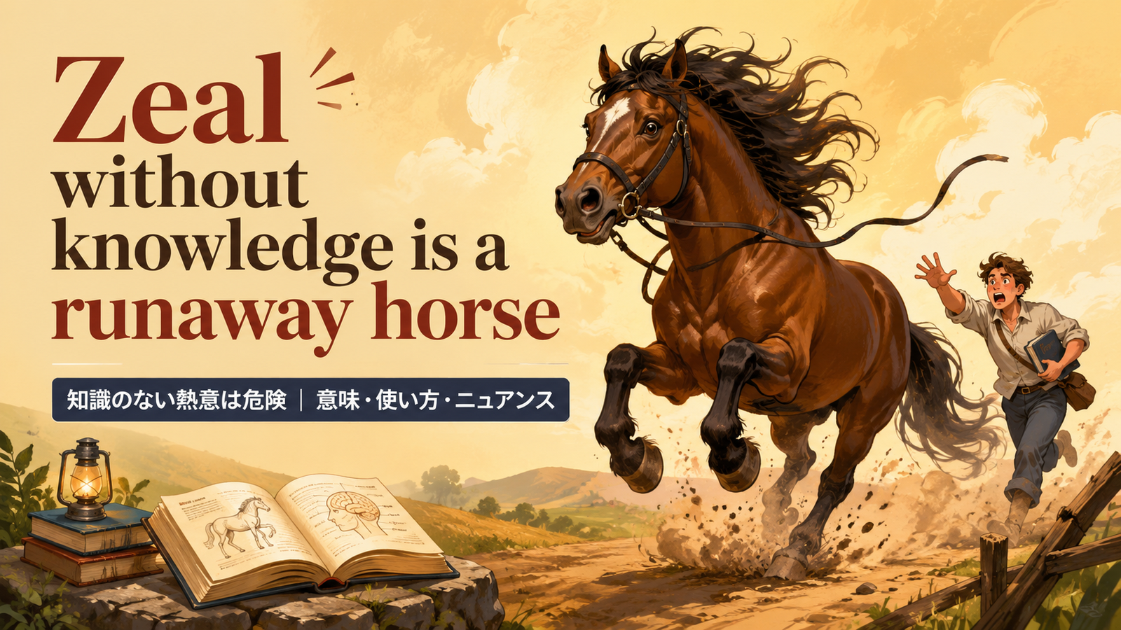 Zeal without knowledge is a runaway horseの意味と使い方